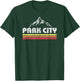 Vintage Retro Park City Utah Mountain Faded Bars Ski Sports T-Shirt - T-Shirt | Forest