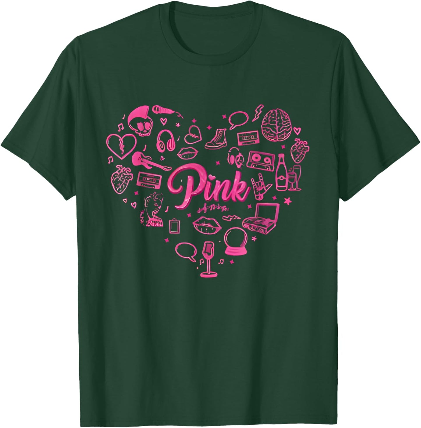 Girl Retro Pink First Name Personalized Groovy 80's Funny T-Shirt - T-Shirt | Forest