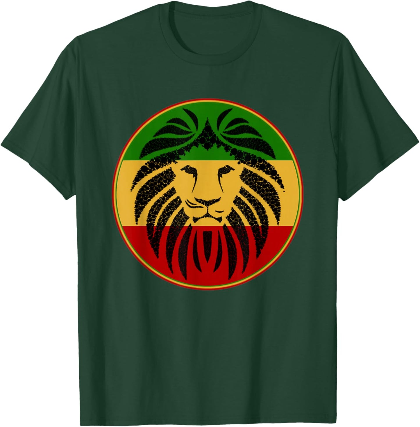 Lion Dread Rasta Rastafarian Reggae Music T-Shirt - T-Shirt | Forest