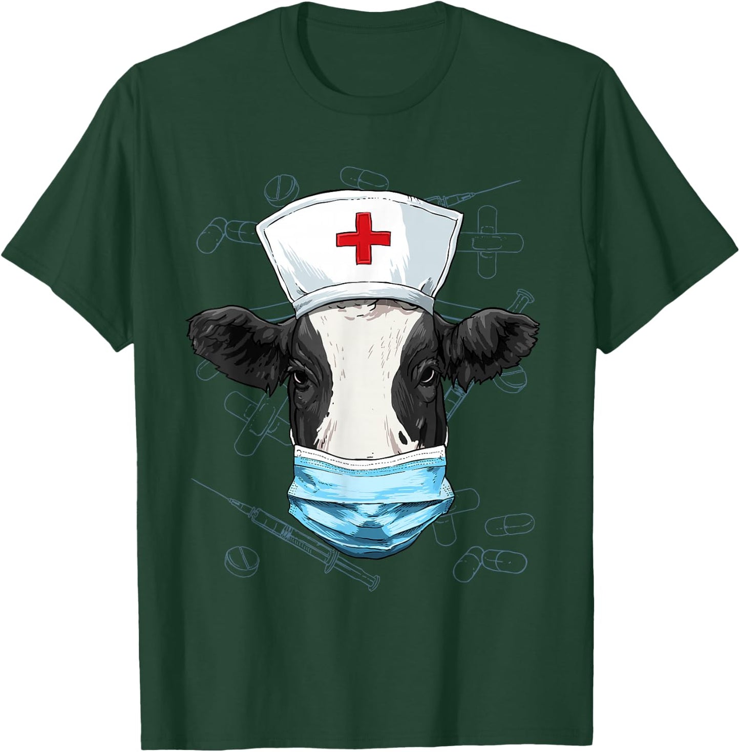 Cow Nurse Shirt Nursing Student Registered Nurse RN LPN CNA T-Shirt - T-Shirt | Forest