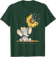 BRAIN CANCER AWARENESS Cute Elephant Sunflower Gray Ribbon T-Shirt - T-Shirt | Forest