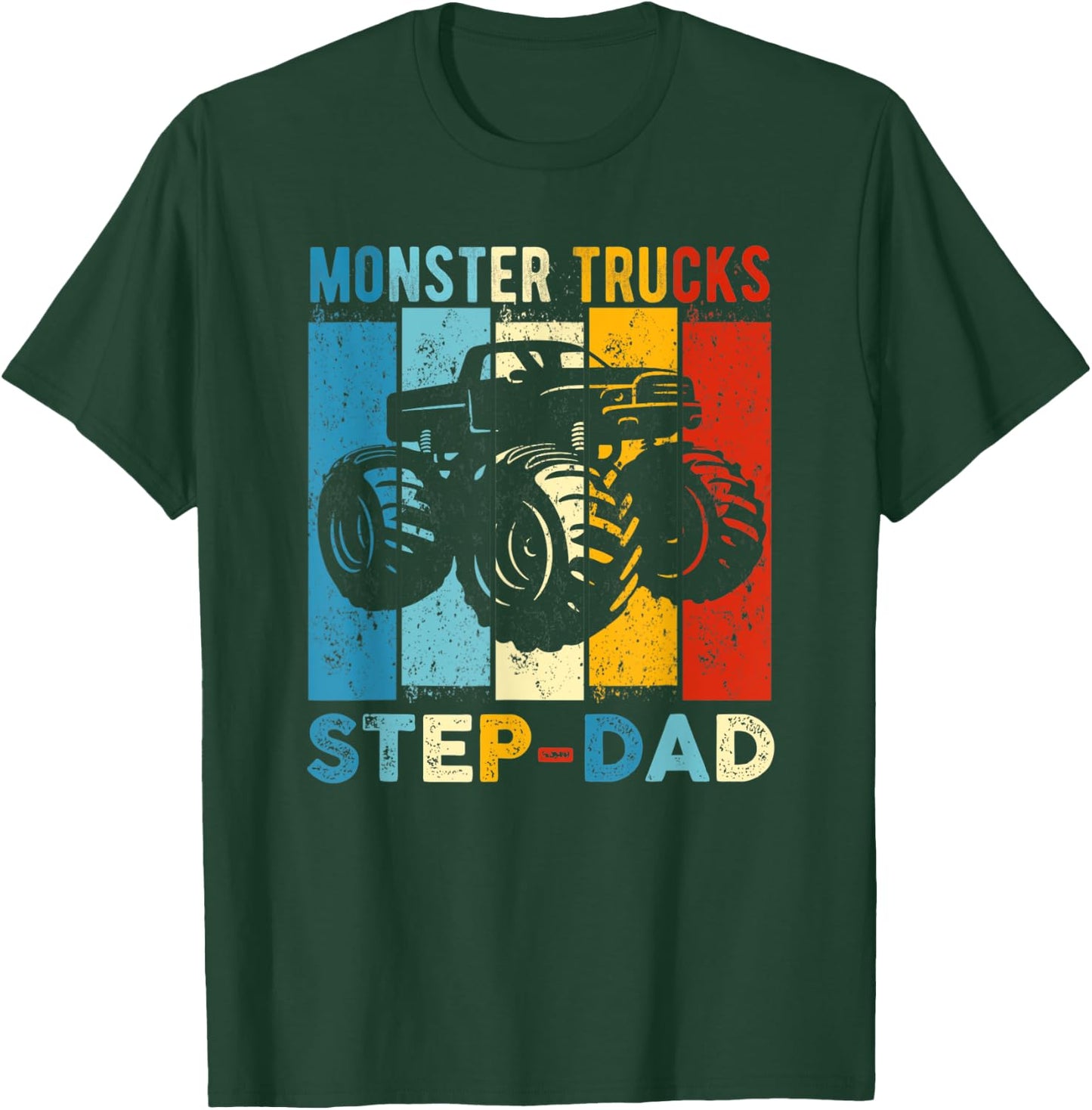 Monster Trucks Step-Dad Vintage Retro Monster Truck T-Shirt - T-Shirt | Forest