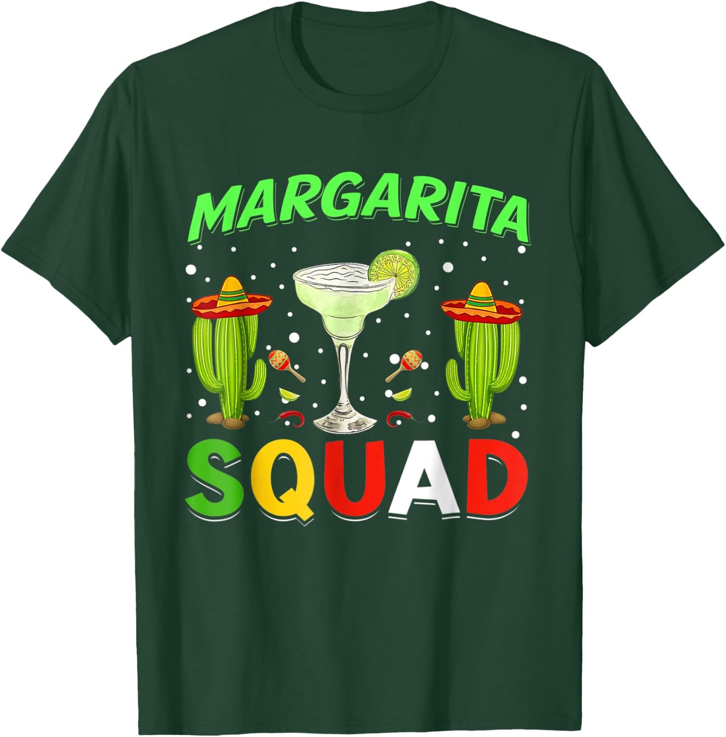 Margarita Squad Mexican Hat Happy Cinco De Mayo T-Shirt - T-Shirt | Forest