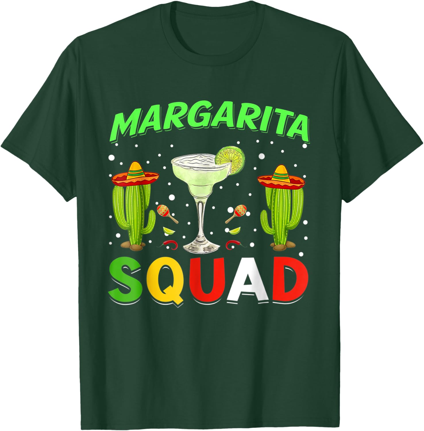 Margarita Squad Mexican Hat Happy Cinco De Mayo T-Shirt - T-Shirt | Forest