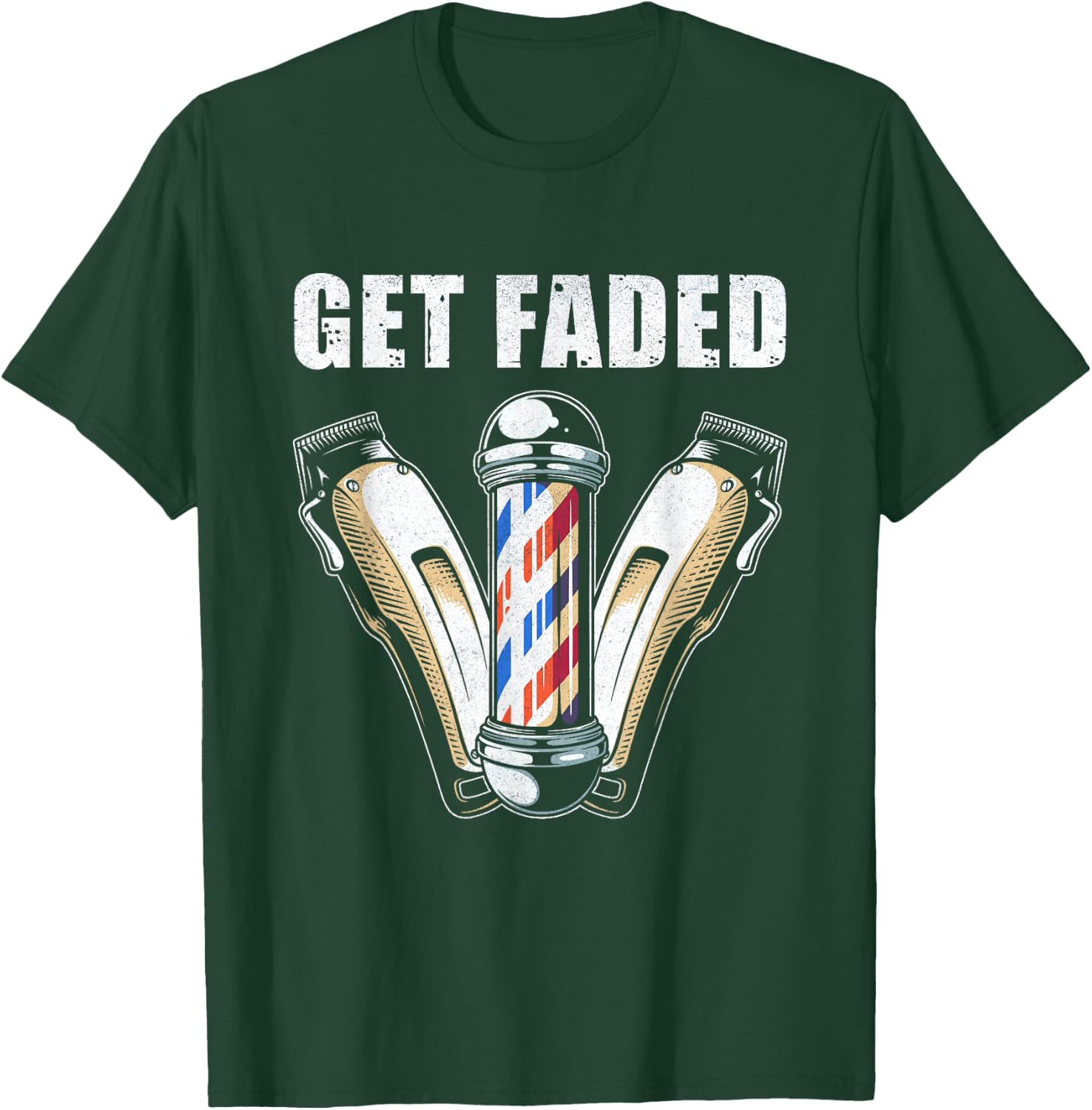 Funny Get Faded Barber Gift Women Cool Hairstylist T-Shirt - T-Shirt | Forest