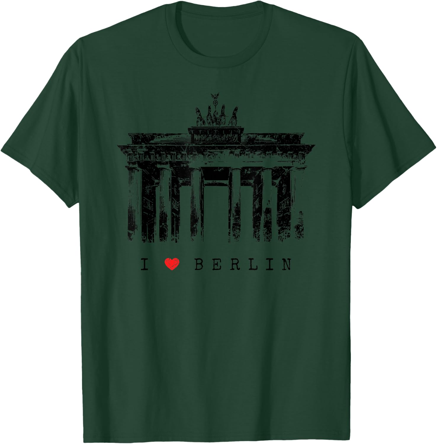 Berlin Brandenburg Gate Vintage Skyline I Love Germany T-Shirt - T-Shirt | Forest