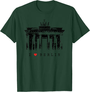 Berlin Brandenburg Gate Vintage Skyline I Love Germany T-Shirt - T-Shirt | Forest