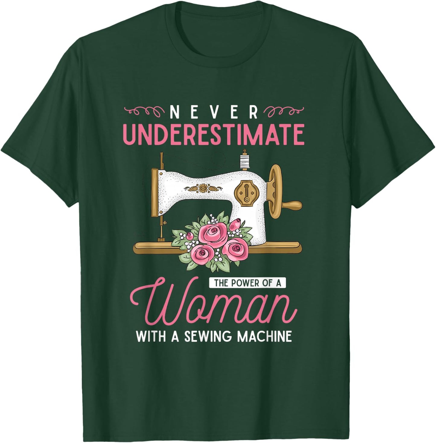 Quilter Sewing Machine Seamstress Women Girls Funny Sewing T-Shirt - T-Shirt | Forest