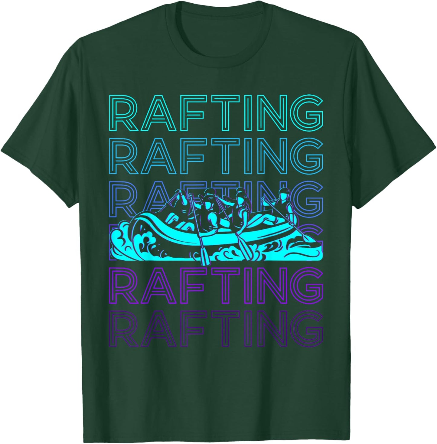 Rafting Whitewater Raft Retro T-Shirt - T-Shirt | Forest