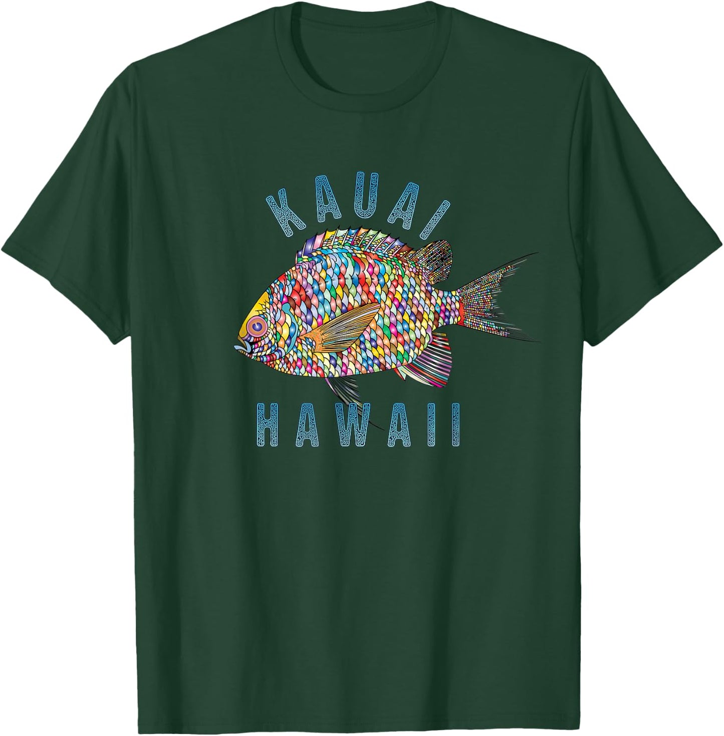 Kauai, Hawaii Beach Design / Souvenir Illustration Men Women Kids T-Shirt - T-Shirt | Forest