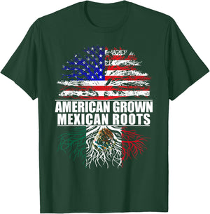 American Grown With Mexican Roots Proud Mexico T-Shirt - T-Shirt | Forest