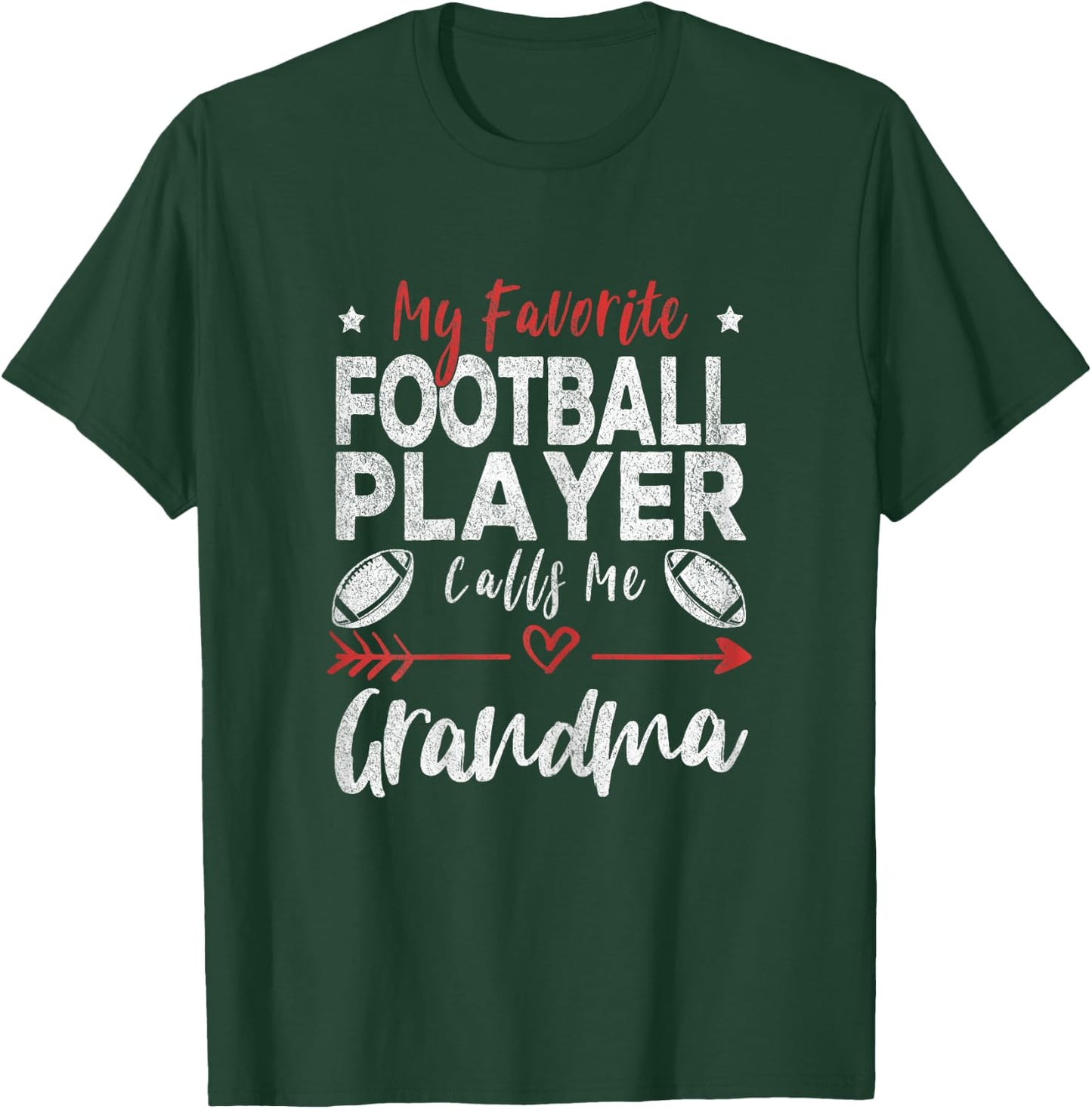 My Favorite Football Player Calls Me Grandma Football Player T-Shirt - T-Shirt | Forest