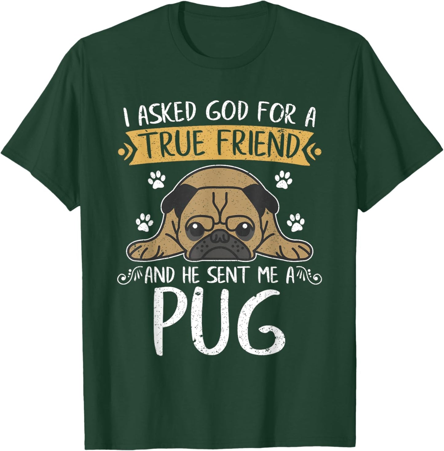 Pug Dog Lover Jesus Christ Prayer Gift Pug Women Kids T-Shirt - T-Shirt | Forest
