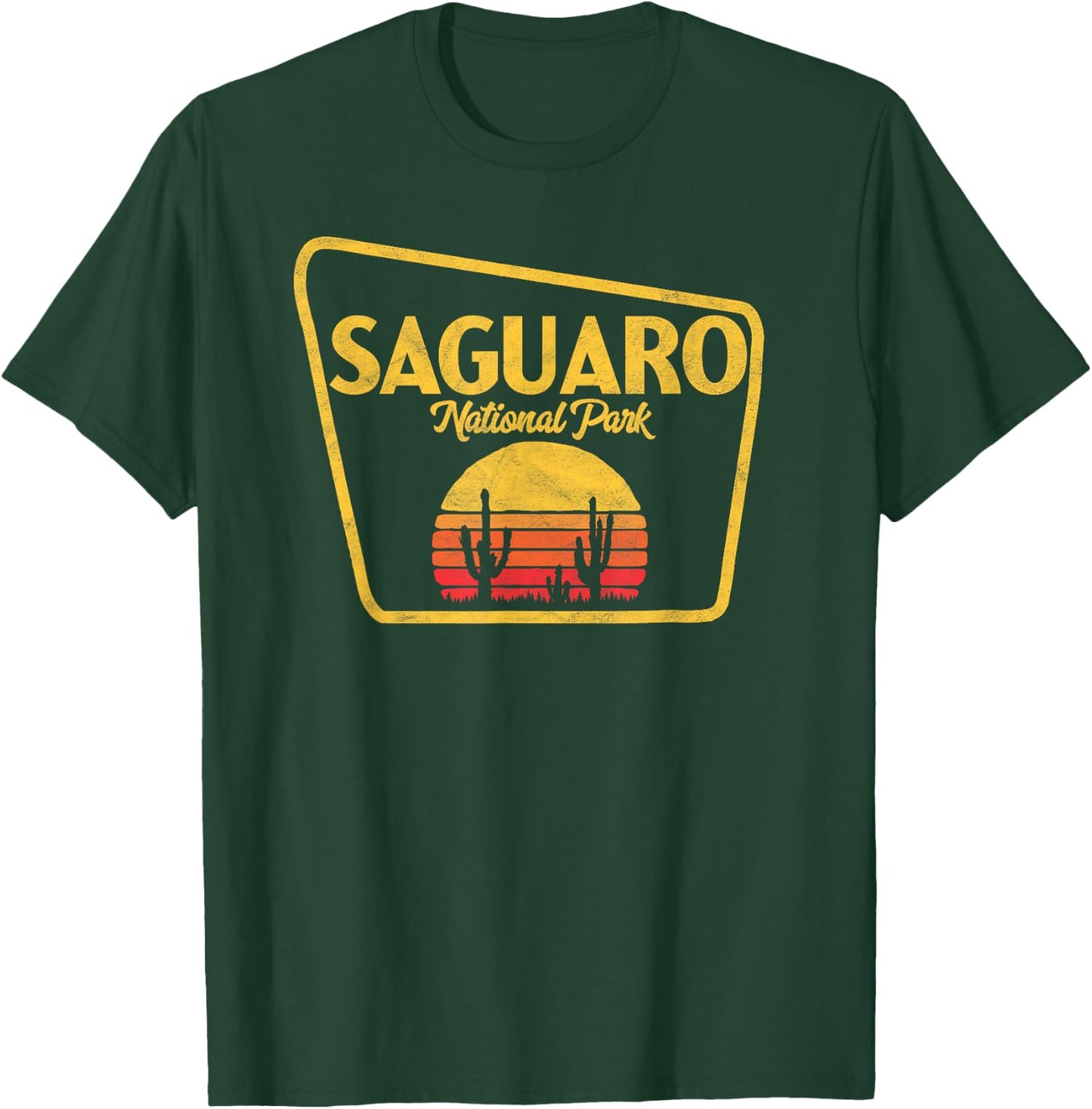 Symbiosis Supply Co. Saguaro National Park Retro Sign Design T-Shirt - T-Shirt | Forest
