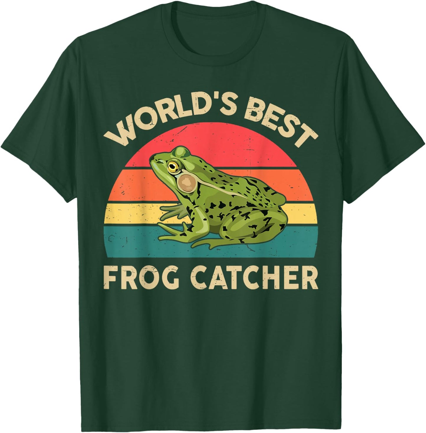 Kids World Best Frog Catcher Toddler Boy Funny Graphic T-Shirt - T-Shirt | Forest