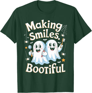 Making Smiles Bootiful Halloween Dentist Dental Assistance T-Shirt - T-Shirt | Forest