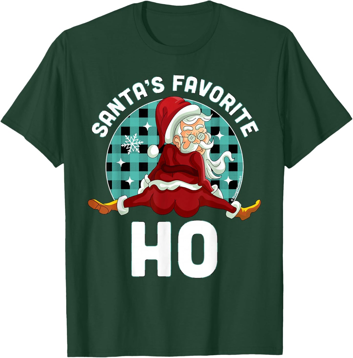 Santa's Favorite Ho - Xmas Naughty Santa Christmas Pajama T-Shirt - T-Shirt | Forest