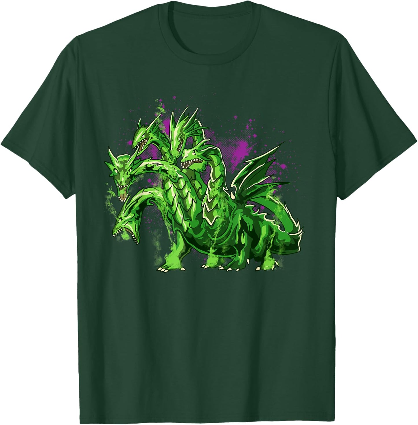 Hydra Dragon Ancient Greek Mythology Five Headed Dragon T-Shirt - T-Shirt | Forest