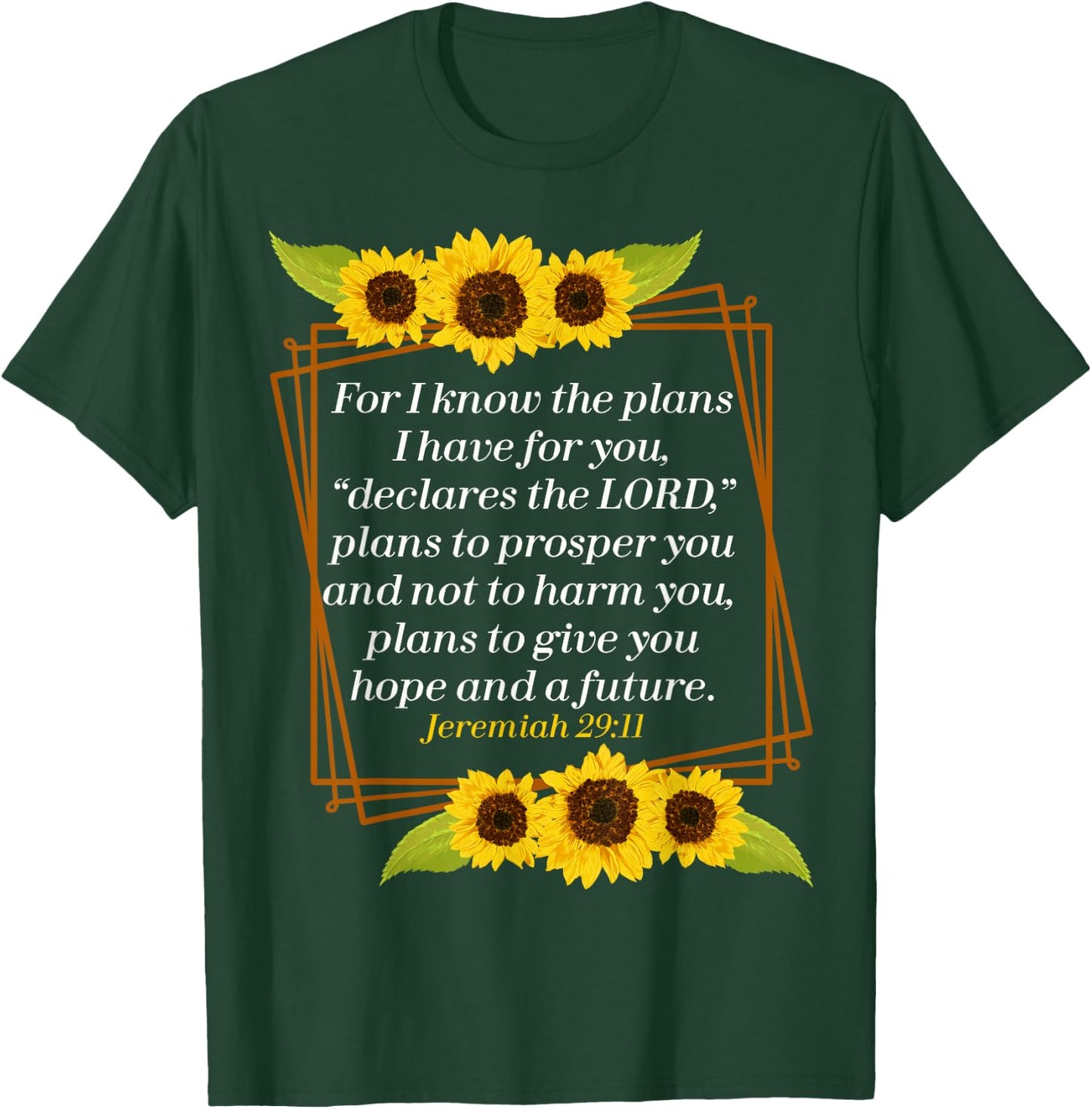 Jeremiah 29:11 Bible Christian for Christian T-Shirt - T-Shirt | Forest