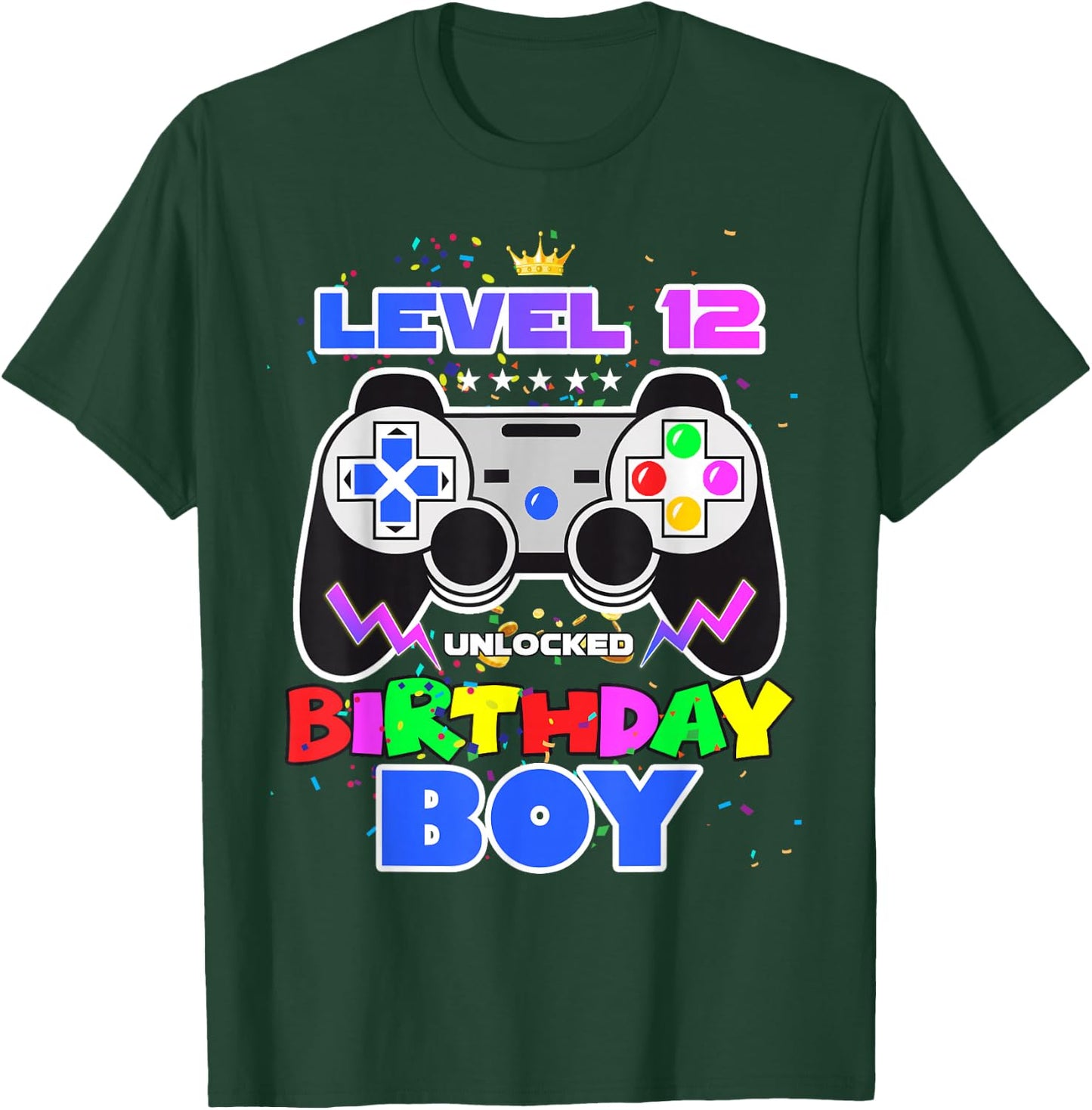 Level 12 Unlocked Birthday Boy 12th Birthday Video Game T-Shirt - T-Shirt | Forest