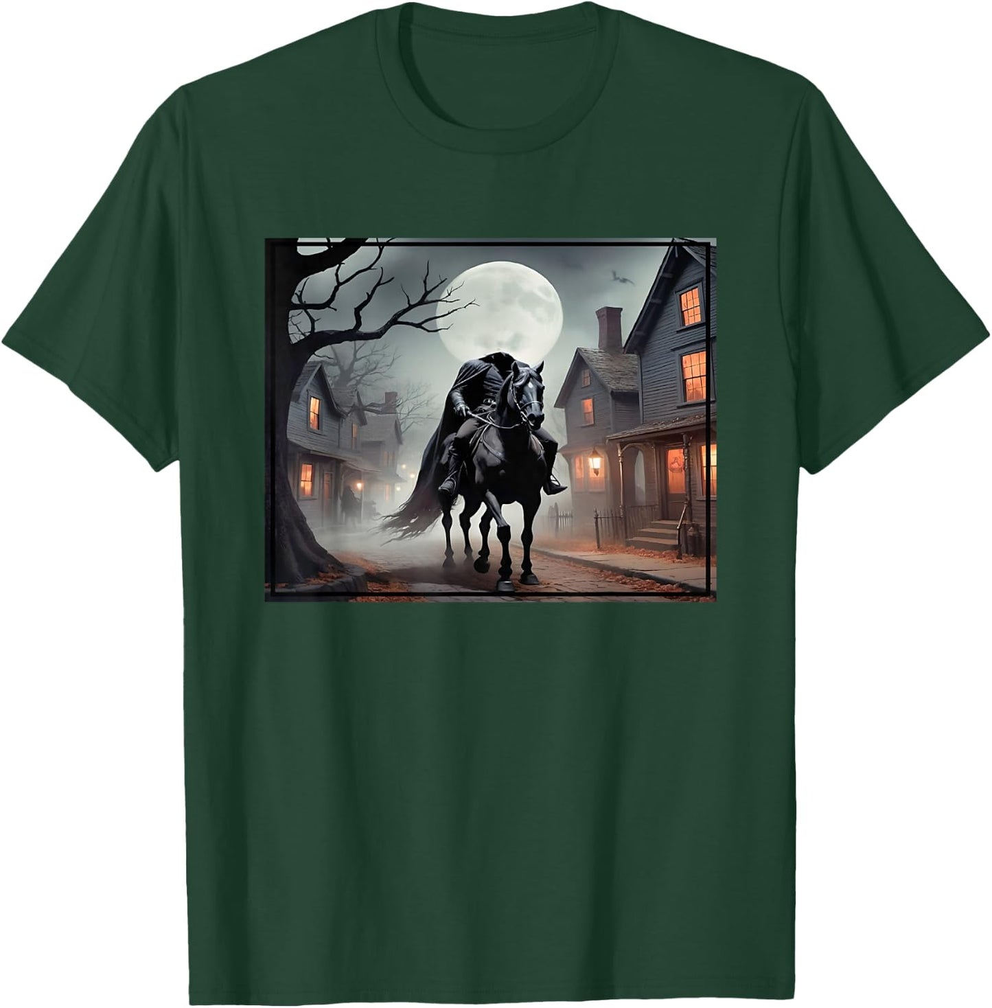 Headless Horseman Riding Through The Town of Sleepy Hollow T-Shirt - T-Shirt | Forest