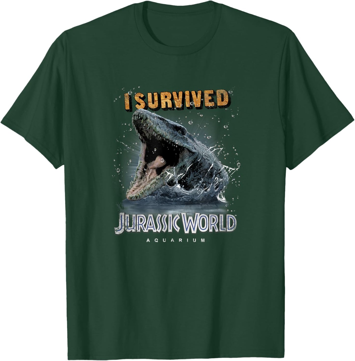 Jurassic World Mosasaurus I Survived Jurassic Aquarium T-Shirt - T-Shirt | Forest