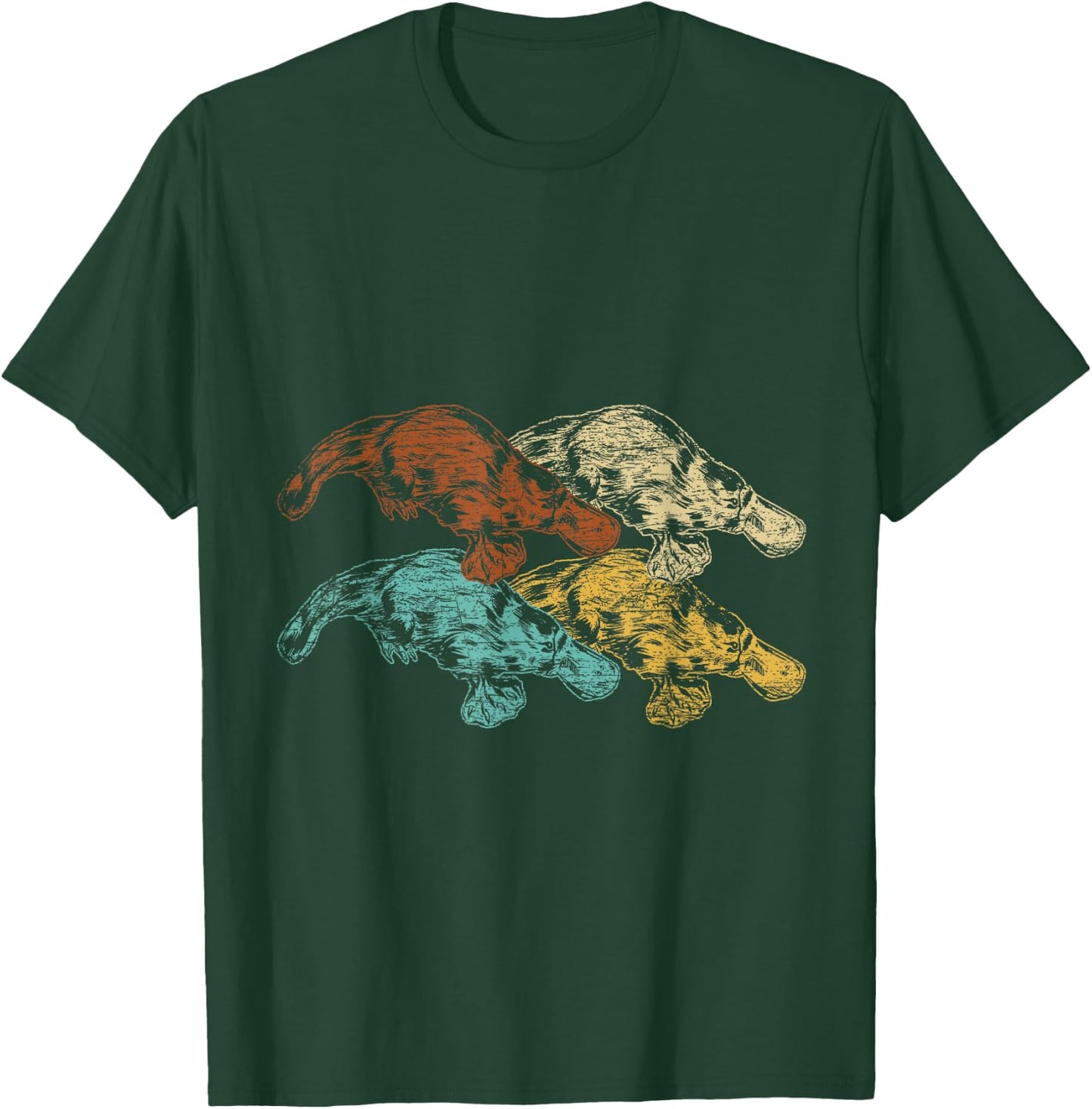 Retro Australian Animals Platypus T-Shirt - T-Shirt | Forest