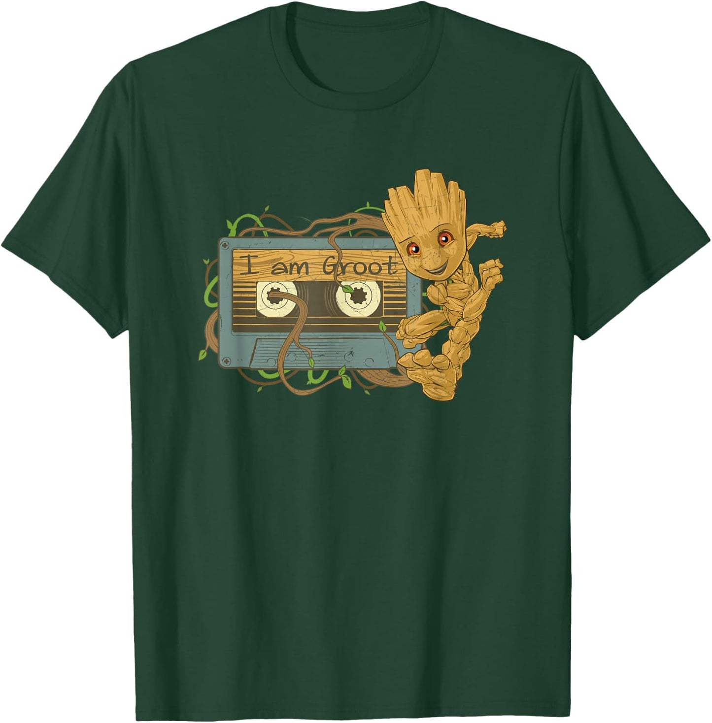 Marvel Guardians of The Galaxy I Am Groot Mixtape Small T-Shirt - T-Shirt | Forest