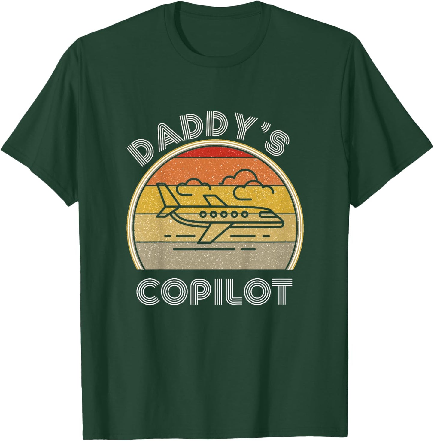 Airplane Lover Kids Future Pilot Daddys CoPilot Son Daughter T-Shirt - T-Shirt | Forest