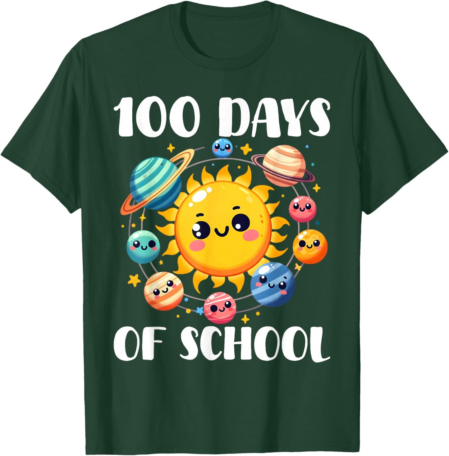 100 Days of School Astronaut Planet 100th Day of School Boys T-Shirt - T-Shirt | Forest