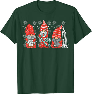 Nurse Christmas Gnomes Cute Xmas Scrub Top for Nurses Women T-Shirt - T-Shirt | Forest