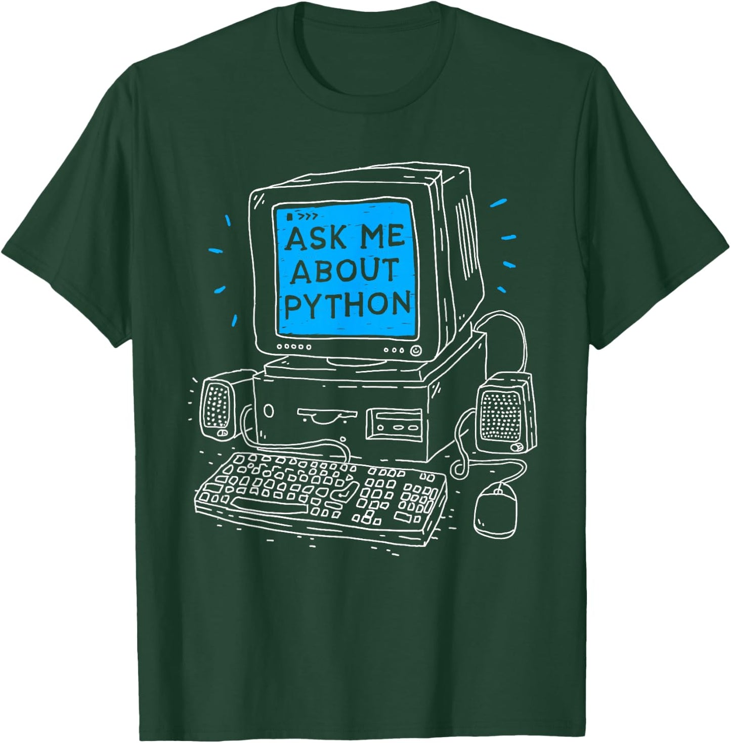 Ask Me About Python - Python Programming Shirt & Coding Gift T-Shirt - T-Shirt | Forest
