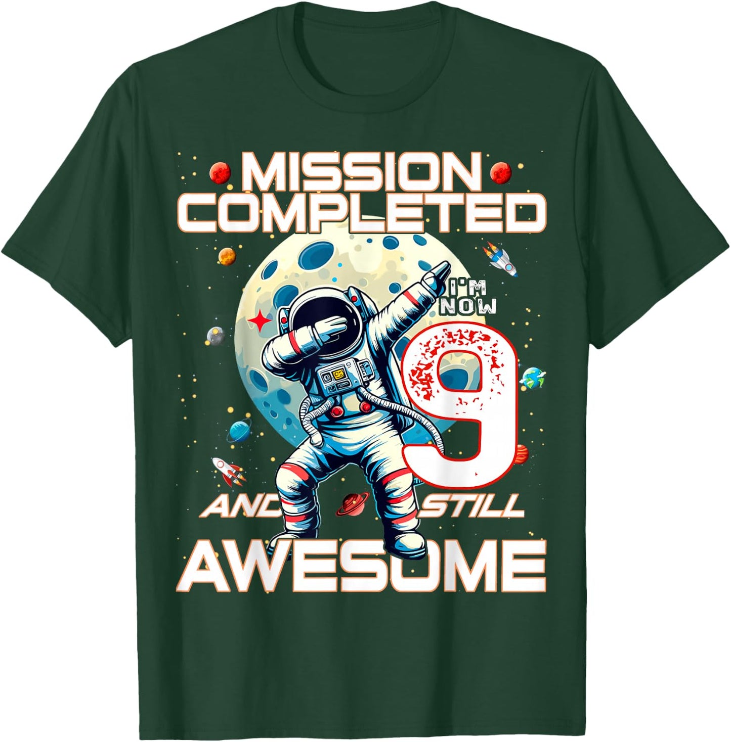 9th Birthday Astronaut Astronomy 9th Year Old Birthday T-Shirt - T-Shirt | Forest