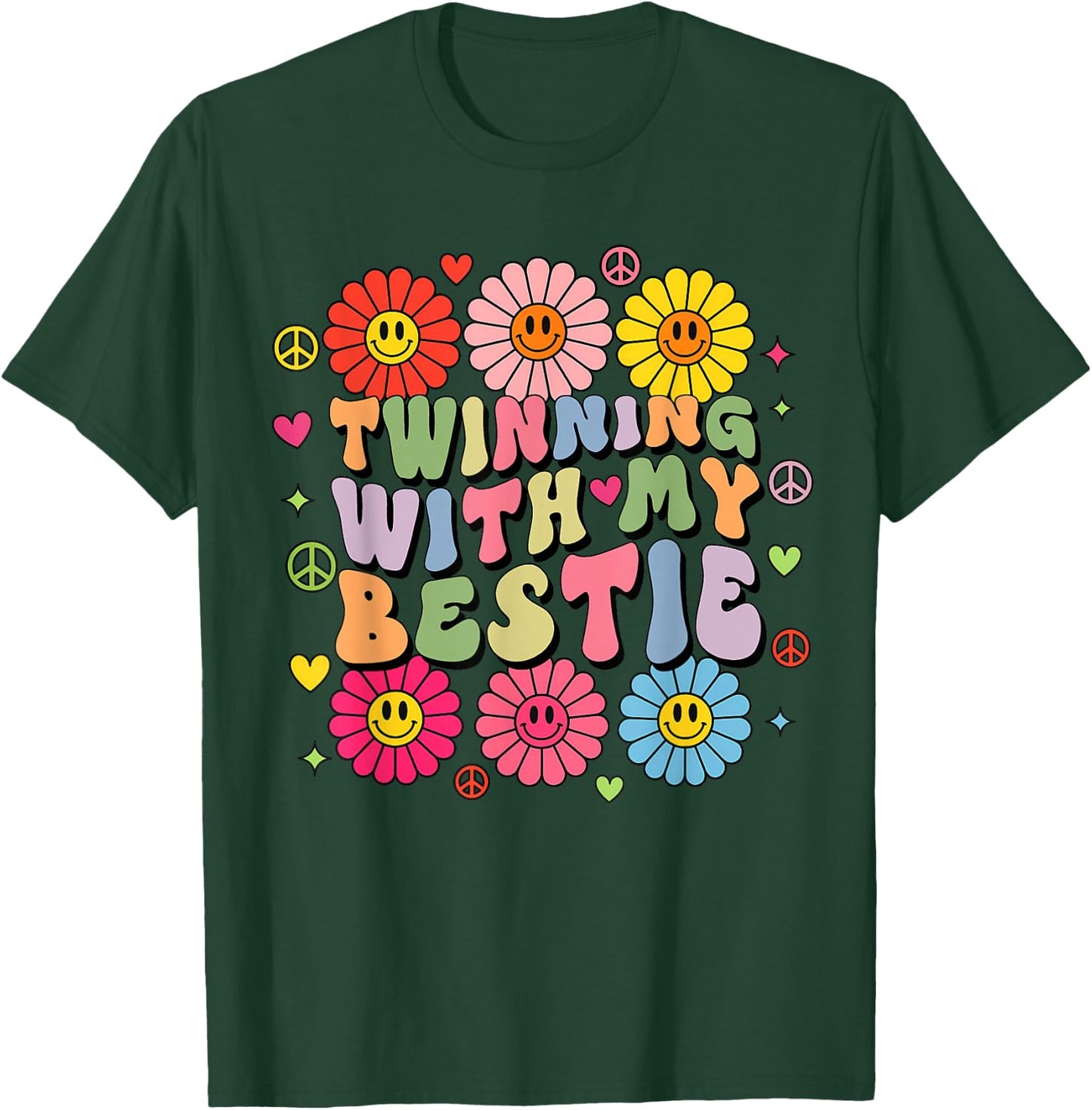 Friends Twinning with My Bestie Spirit Week Funny Twin Day T-Shirt - T-Shirt | Forest