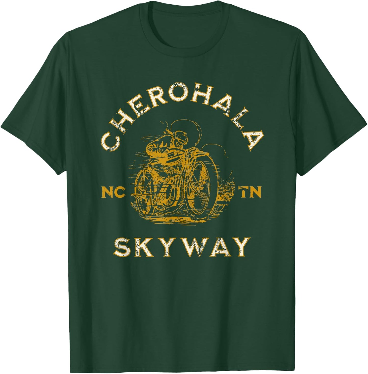 Cherohala Skyway NC and TN USA Motorcycle Design T-Shirt - T-Shirt | Forest