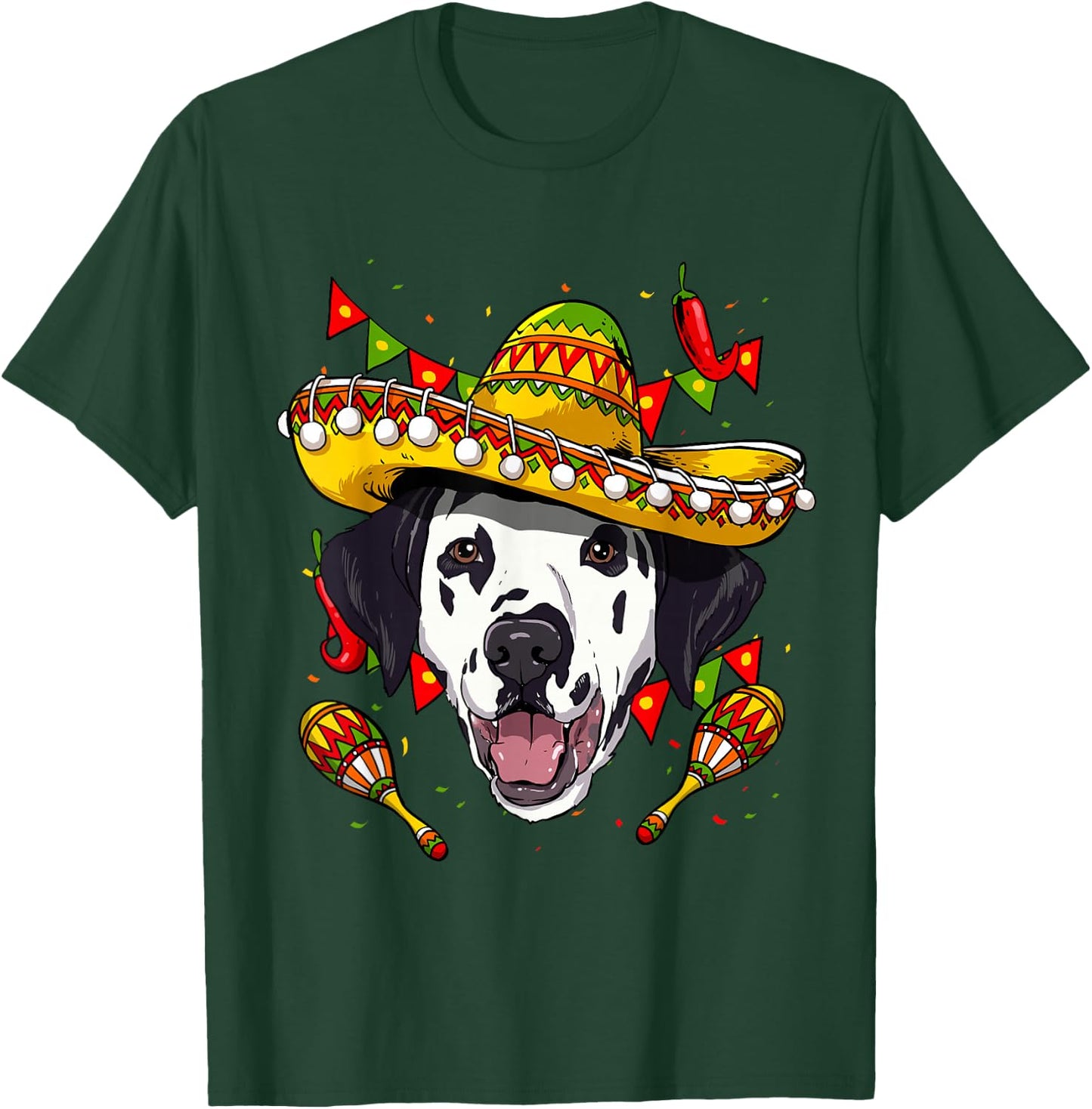 Cinco de Mayo Dalmatian Men Women Kids Sombrero T-Shirt - T-Shirt | Forest