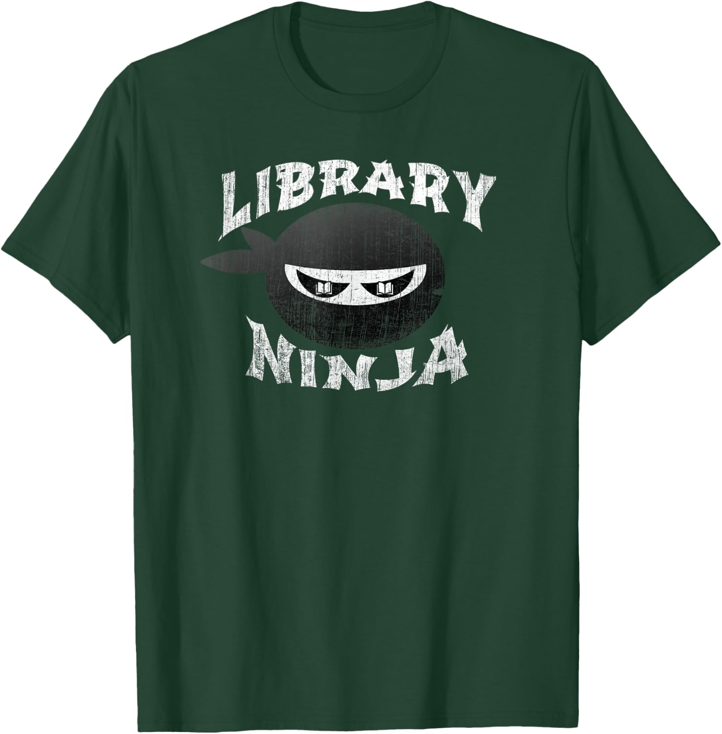 Ninja Librarian Multitasking School Library Masked T-Shirt - T-Shirt | Forest