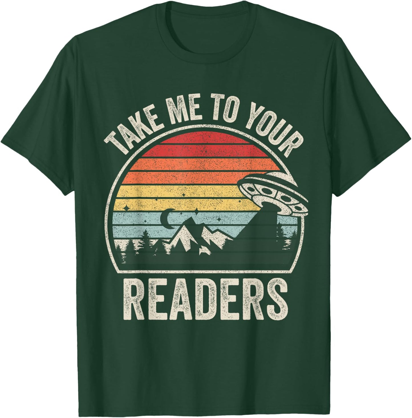 Vintage Take Me To Your Readers English Teacher Alien Space Men Women Kids T-Shirt - T-Shirt | Forest