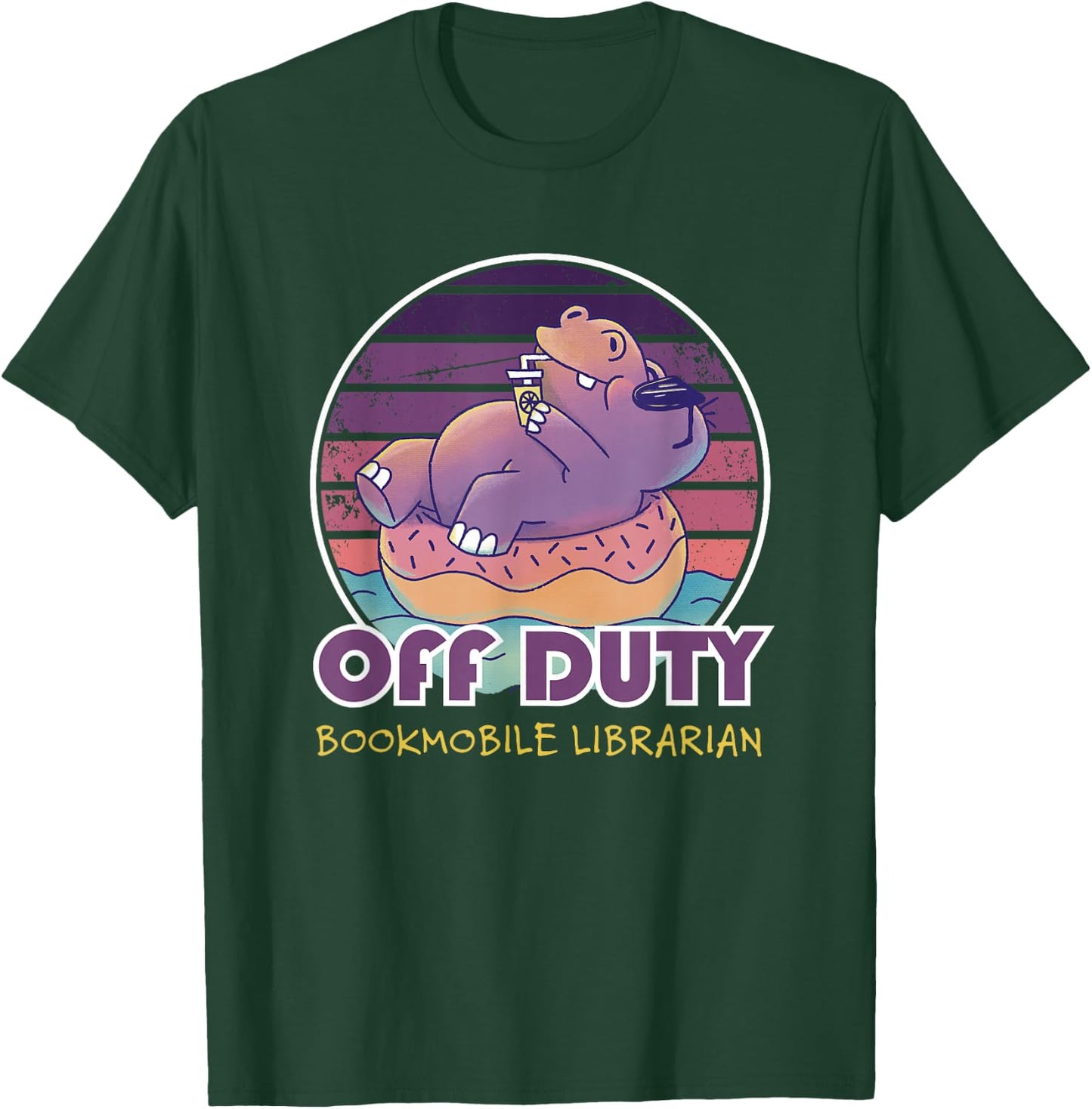 Off Duty Bookmobile Librarian Job Coworker T-Shirt - T-Shirt | Forest