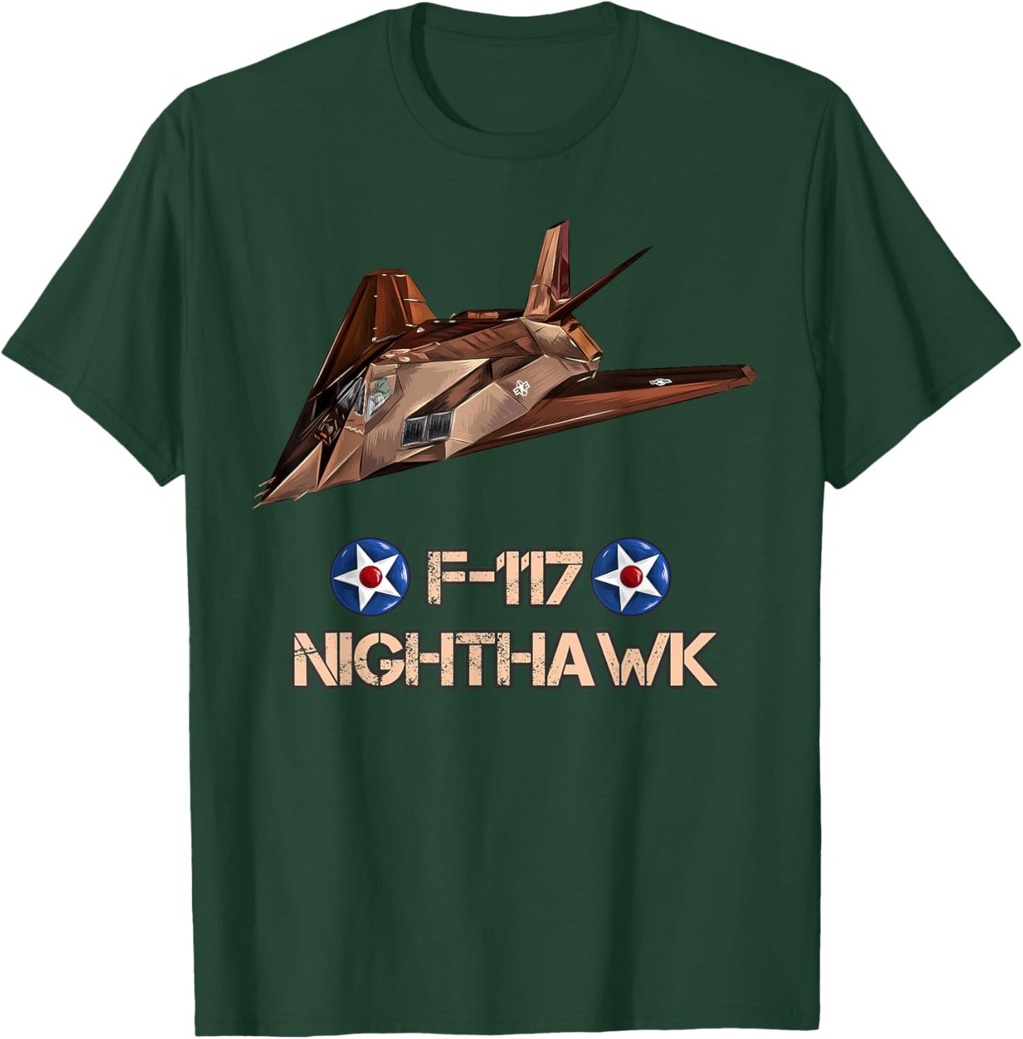American Camouflage Bomber F117 Nighthawk T-Shirt - T-Shirt | Forest