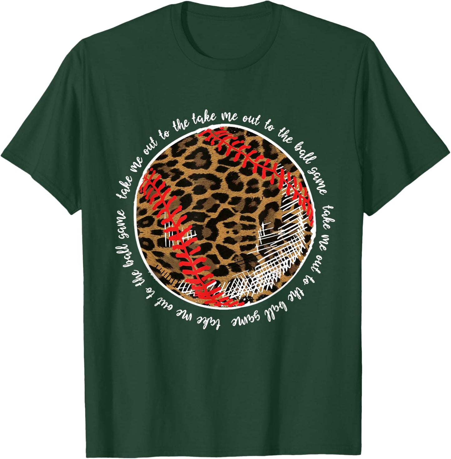 Take Me Out To The Ball Game Baseball Leopard Team Player T-Shirt - T-Shirt | Forest