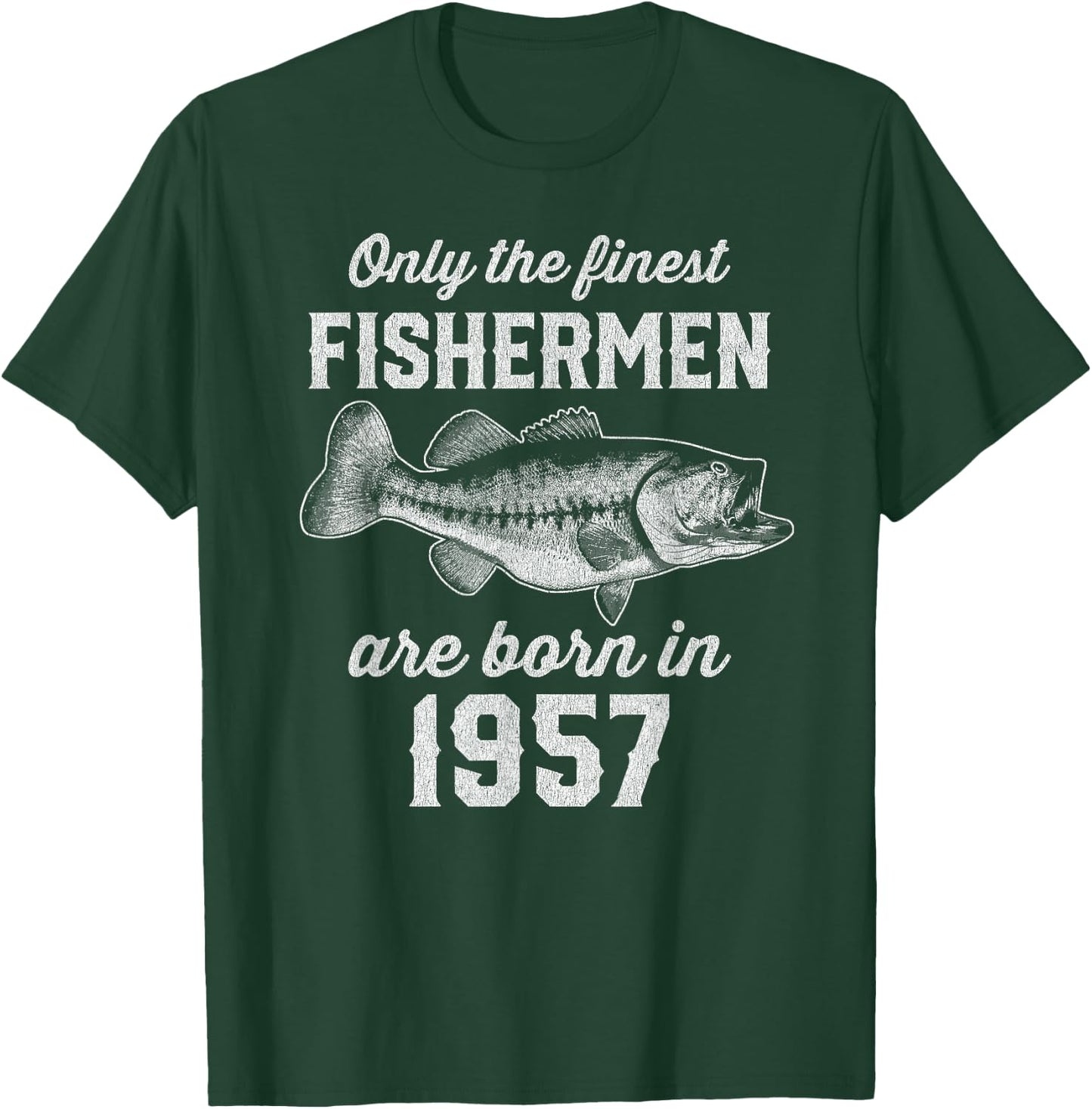 68 Year Old: Fisherman Fishing 1957 68th Birthday T-Shirt - T-Shirt | Forest