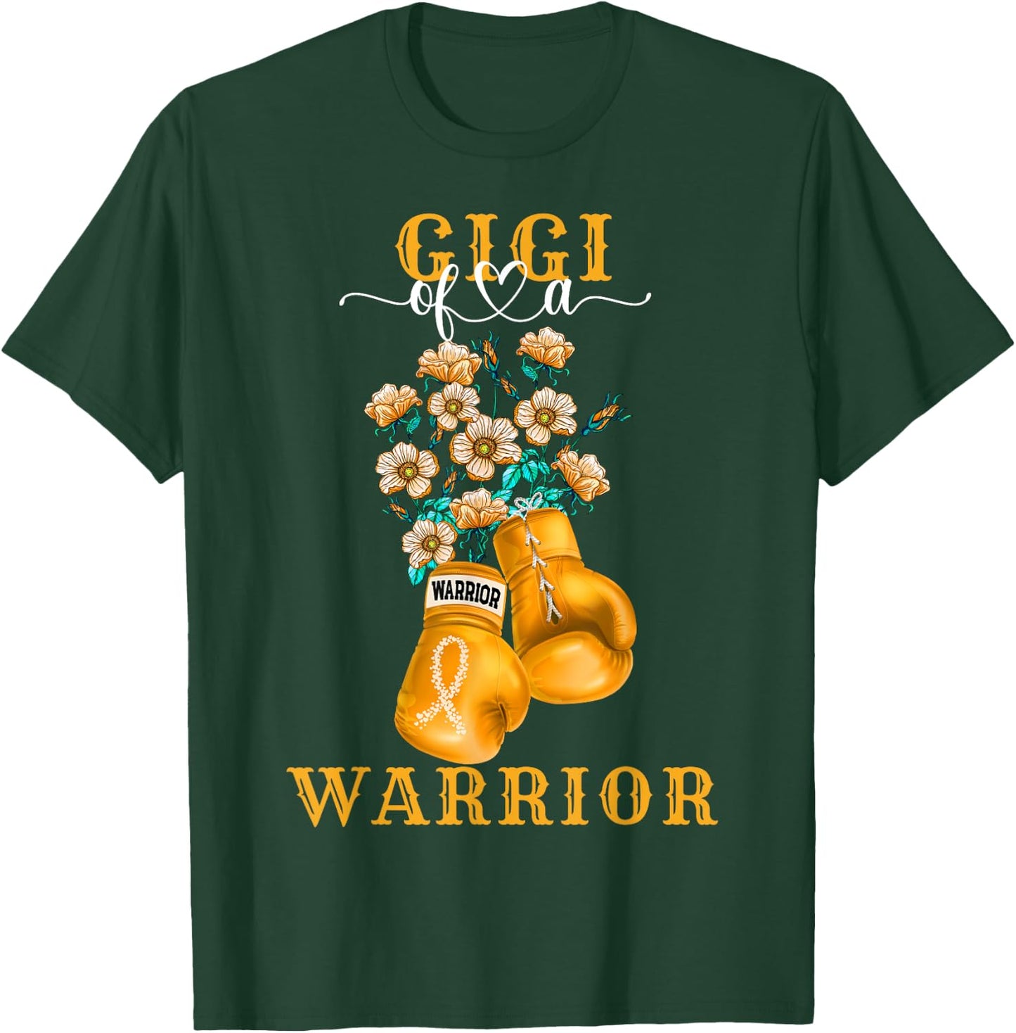 Gigi Of A Warrior Childhood Cancer Awareness Support Squad T-Shirt - T-Shirt | Forest