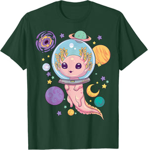 Space Axolotl Shirt Kawaii Pastel Goth Anime Aesthetic Goth T-Shirt - T-Shirt | Forest
