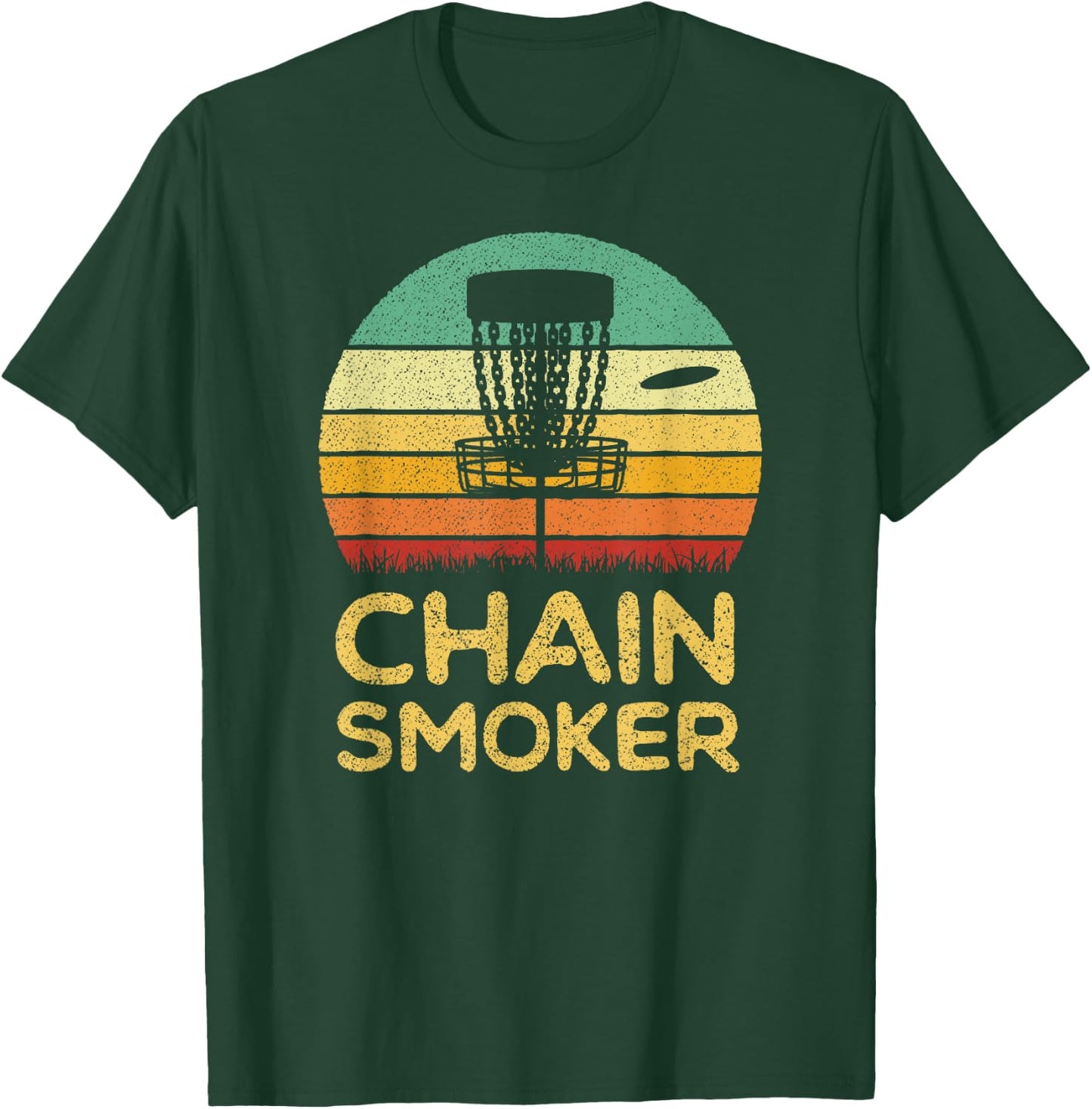 Funny Disc Golf Shirt Chain Smoker Golf Men Women Gift T-Shirt - T-Shirt | Forest