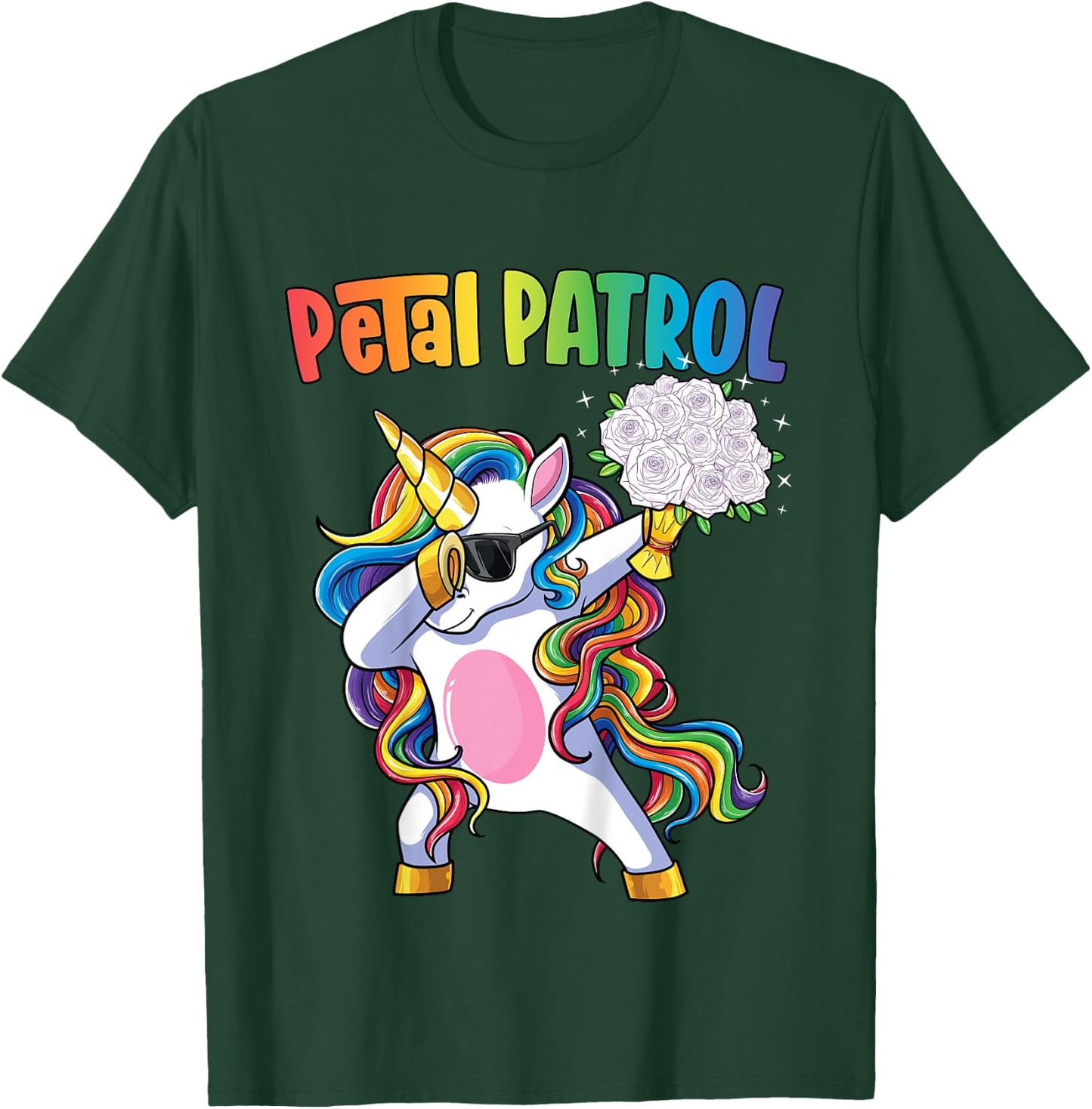 Petal Patrol Shirt Flower Girl Unicorn Girls Wedding T-Shirt - T-Shirt | Forest