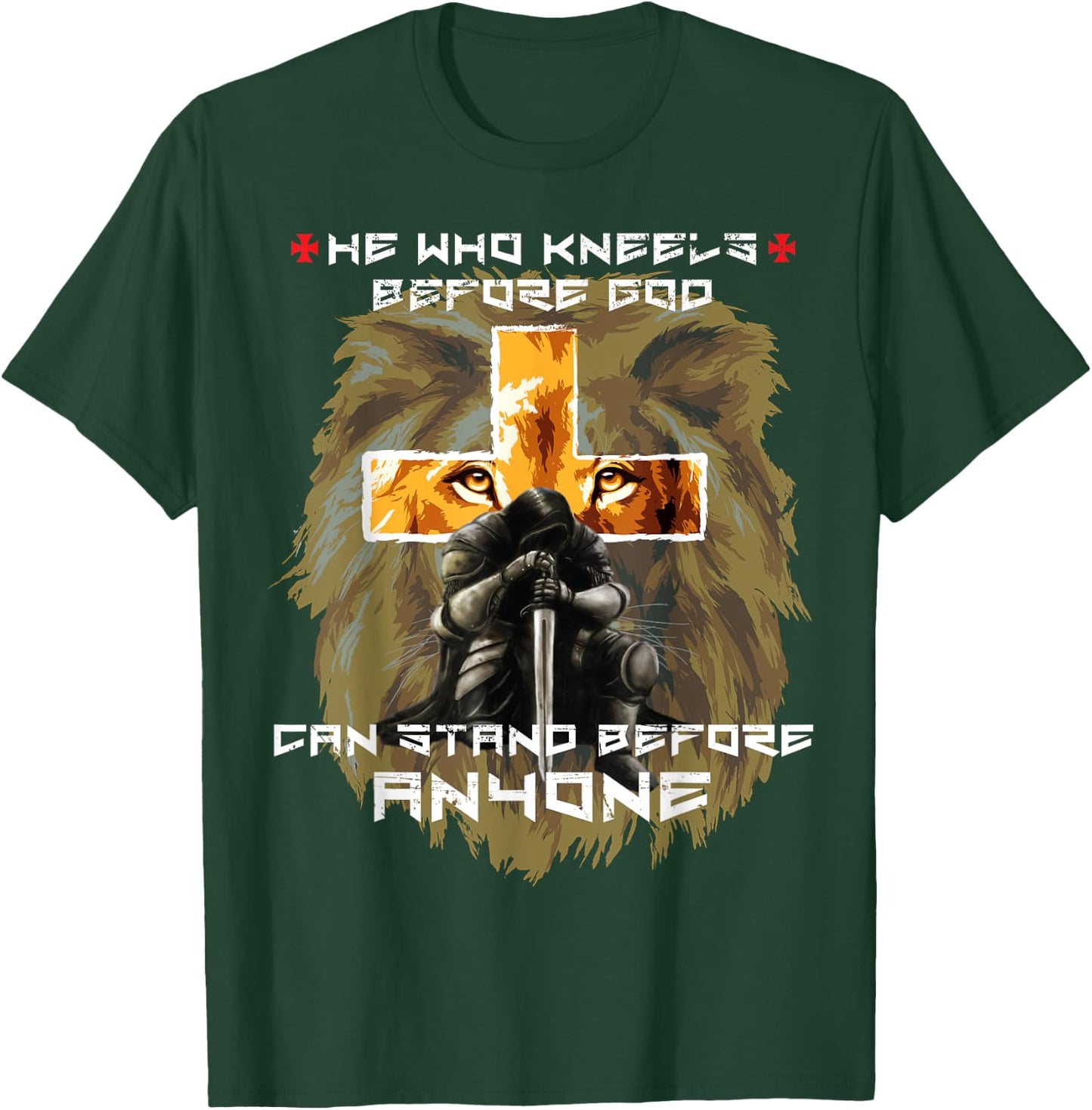 Easter Boys Kids Religious Clothing Men Lion Christian Cross T-Shirt - T-Shirt | Forest
