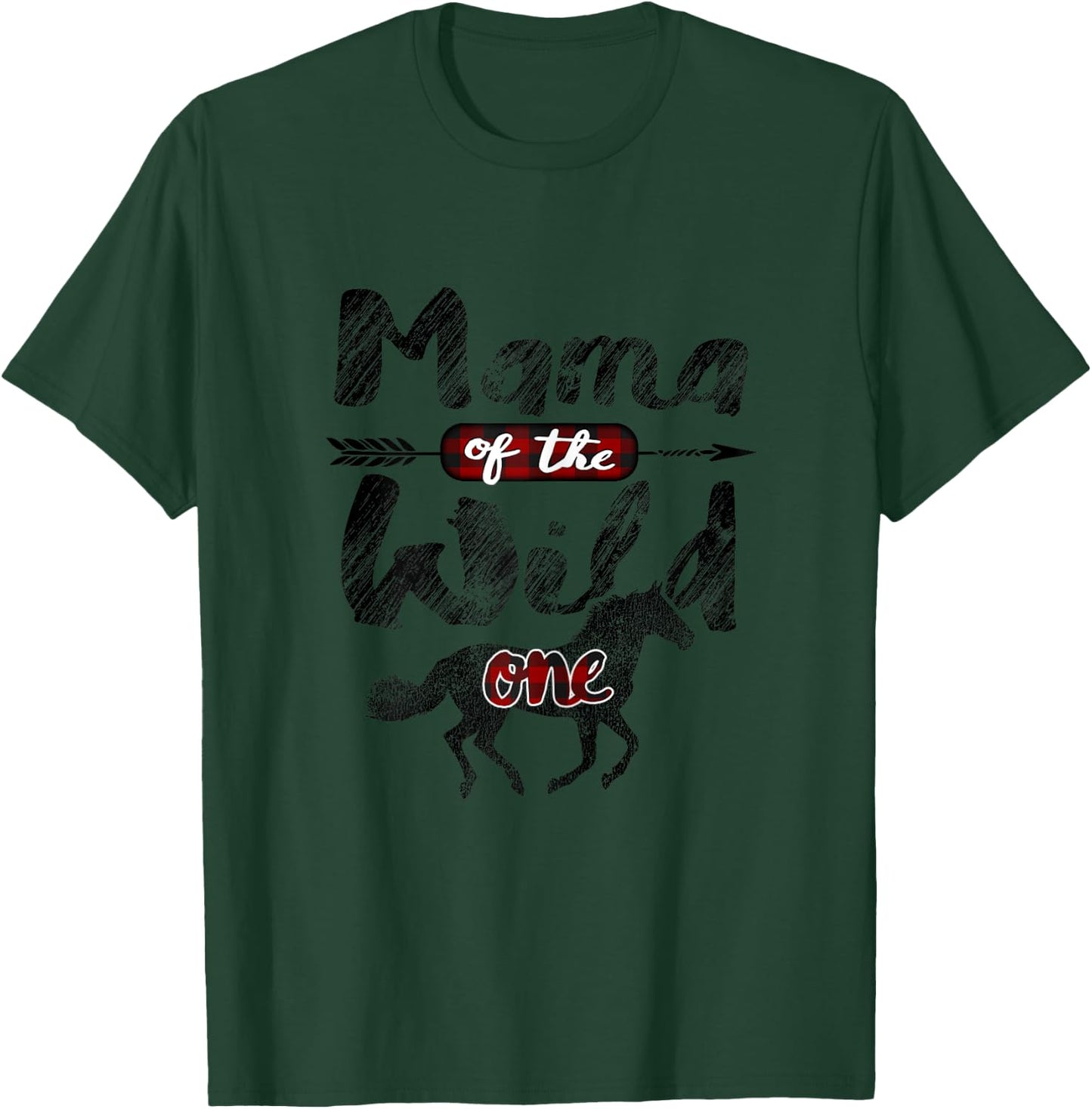 Mama of the Wild One Shirt 1st Birthday Lumberjack Horse T-Shirt - T-Shirt | Forest