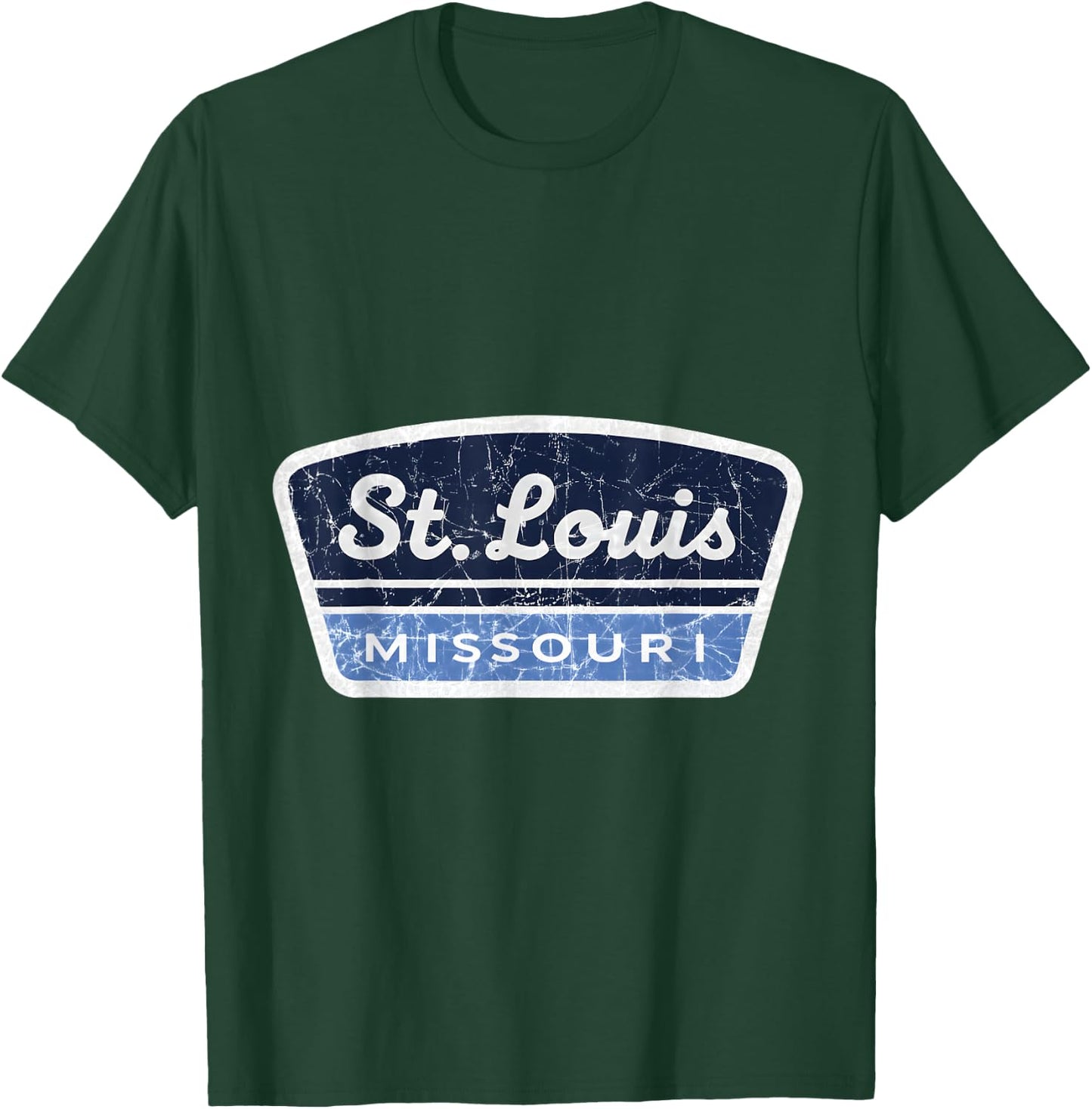 St Louis Missouri Vintage Retro City Travel Badge T-Shirt - T-Shirt | Forest