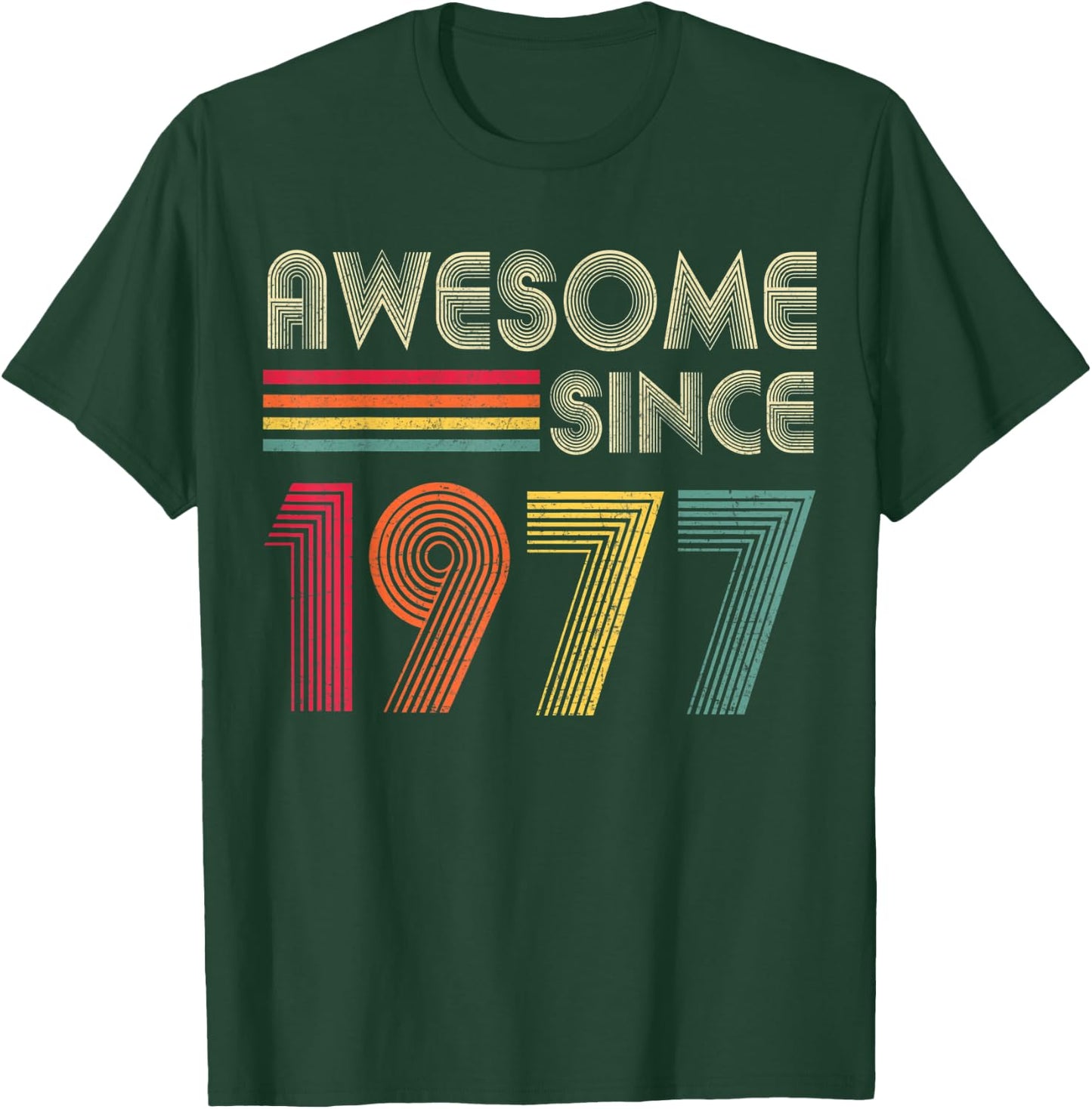 Awesome Since 1977 45th Birthday Retro T-Shirt - T-Shirt | Forest
